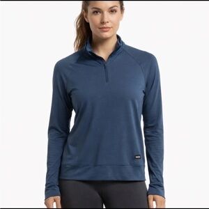 REI Women's Navy Long Sleeve 1/4 Zip Pullover Athletic Shirt Jacket Size Small